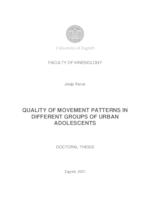 Quality of movement patterns in different groups of urban adolescents