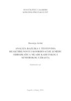 ANALIZA RAZLIKA U TESTOVIMA REAKTIBILNOSTI I KOORDINACIJE IZMEĐU ODBOJKAŠICA MLAĐE KADETSKOG UZRASTA I SENIORSKOG UZRASTA