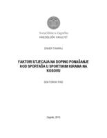 Faktori utjecaja na doping ponašanje
kod sportaša u sportskim igrama na
Kosovu
