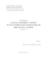 Analiza tehnike u tenisu: sustavni pregled literature od 2008. do 2011. godine