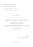 Prevencija lumbalne lordoze kod sedentarne populacije