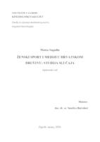prikaz prve stranice dokumenta Ženski sport i mediji u hrvatskom društvu: studija slučaja