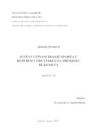 prikaz prve stranice dokumenta SUSTAV I FINANCIRANJE SPORTA U REPUBLICI HRVATSKOJ NA PRIMJERU RUKOMETA