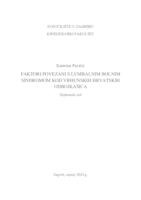 prikaz prve stranice dokumenta FAKTORI POVEZANI S LUMBALNIM BOLNIM SINDROMOM KOD VRHUNSKIH HRVATSKIH ODBOJKAŠICA