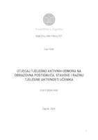 prikaz prve stranice dokumenta Utjecaj tjelesno aktivnih odmora na obrazovna postignuća, stavove i razinu tjelesne aktivnosti učenika