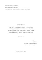prikaz prve stranice dokumenta CILJNA ORIJENTACIJA I STILOVI RUKOVOĐENJA TRENERA SPORTSKE GIMNASTIKE RAZLIČITOG SPOLA