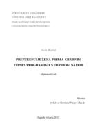 prikaz prve stranice dokumenta Preferencija žena prema grupnim fitnes programima u odnosu na dob