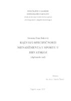 prikaz prve stranice dokumenta Razvoj i specifičnosti menadžmenta u sportu u Hrvatskoj