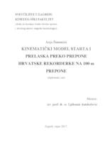 prikaz prve stranice dokumenta Kinematički model starta i prelaska preko prepone hrvatske rekorderke na 100 m prepone