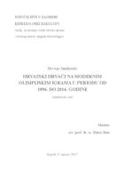 prikaz prve stranice dokumenta Hrvatski hrvači na modernim Olimpijskim igrama u periodu od 1896. do 2016. godine