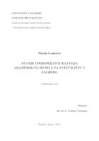 prikaz prve stranice dokumenta Stanje i perspektive razvoja akademskog sporta na Sveučilištu u Zagrebu